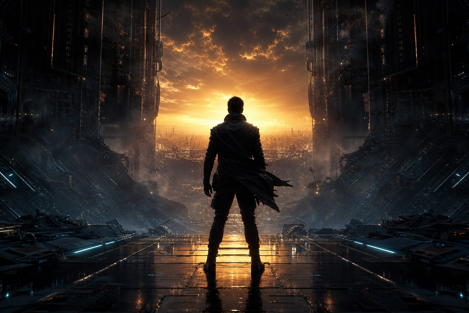 Action Movie Hero Silhouette At Sunset Without Logos Movie Wallpaper  2 4K
