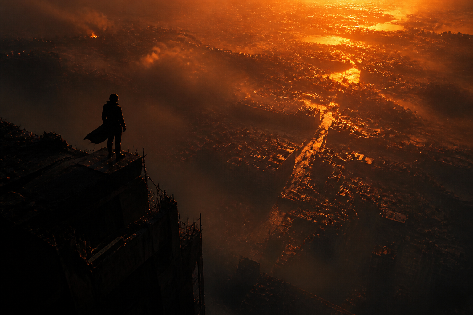 Action Movie Hero Silhouette At Sunset Without Logos Movie Wallpaper  2 4K