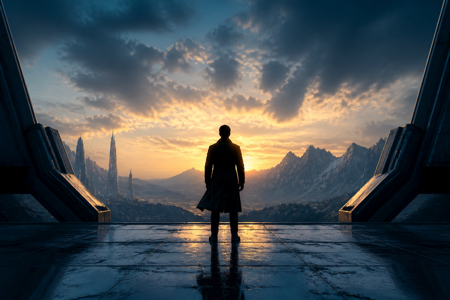 Action Movie Hero Silhouette At Sunset Without Logos Movie Wallpaper  2 4K