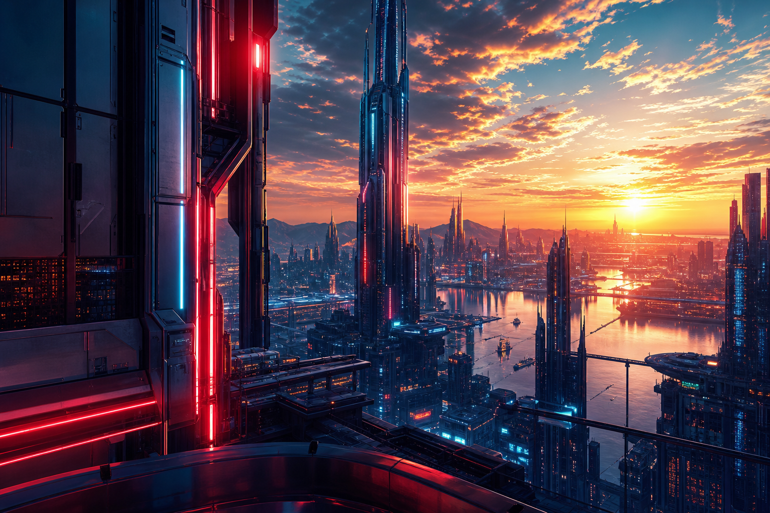 Adult Anime Cyberpunk Heroine With Neon Lights, Safe For Work, Fully Clothed Anime Wallpaper  13 4K