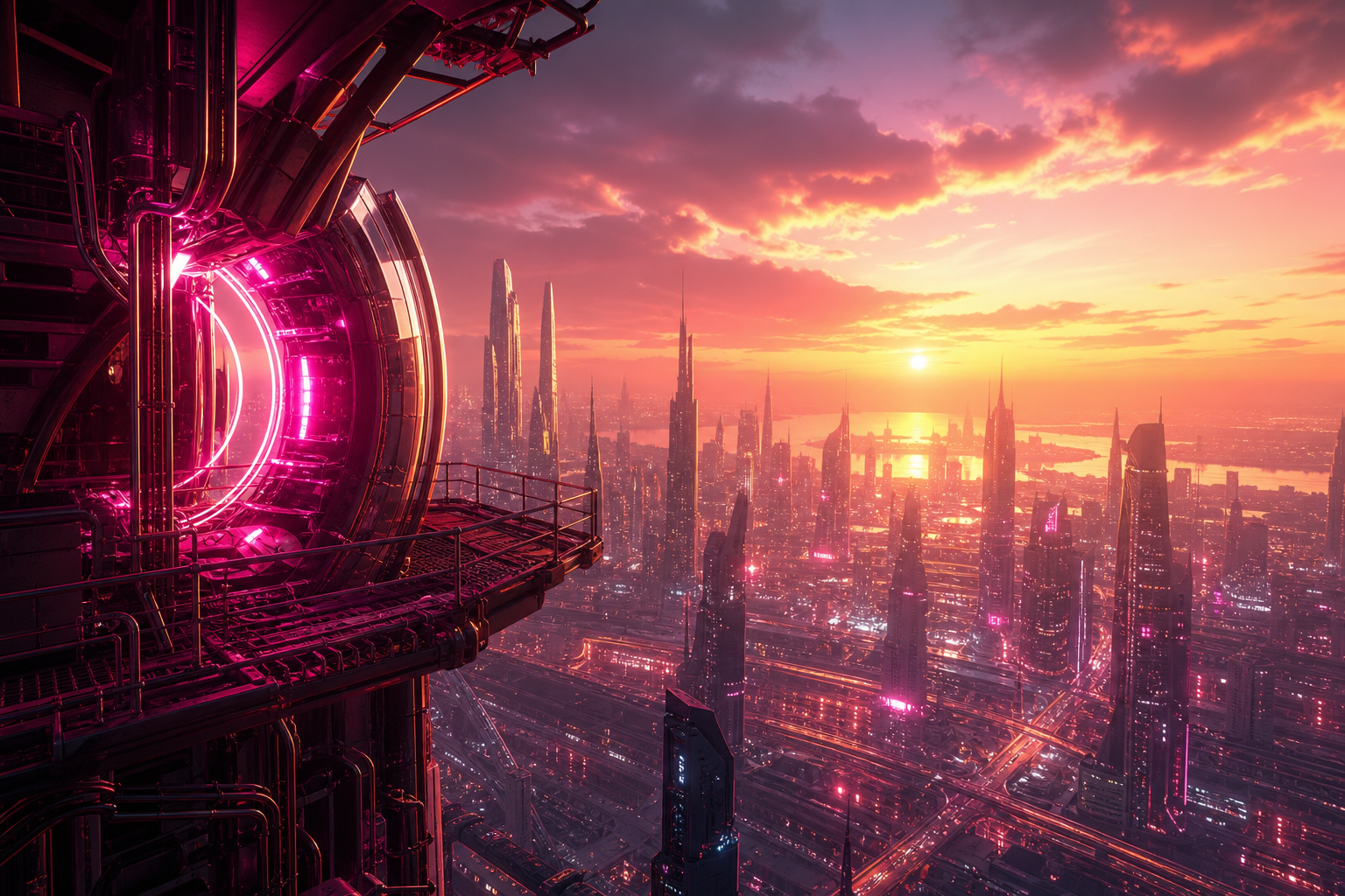 Adult Anime Cyberpunk Heroine With Neon Lights, Safe For Work, Fully Clothed Anime Wallpaper  5 4K