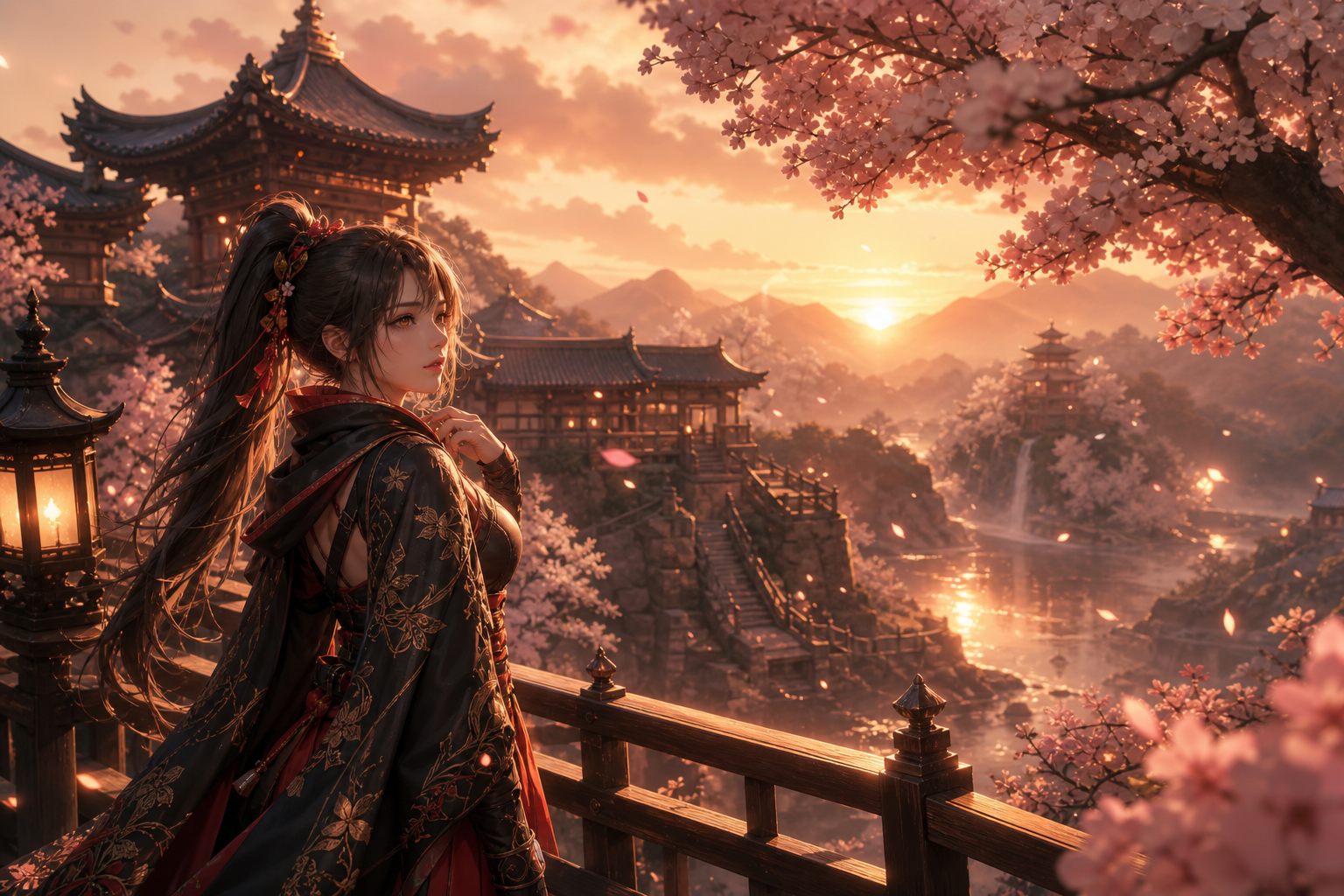 Adult Anime Heroine Under Cherry Blossoms, Safe For Work, Fully Clothed Anime Wallpaper  1 4K