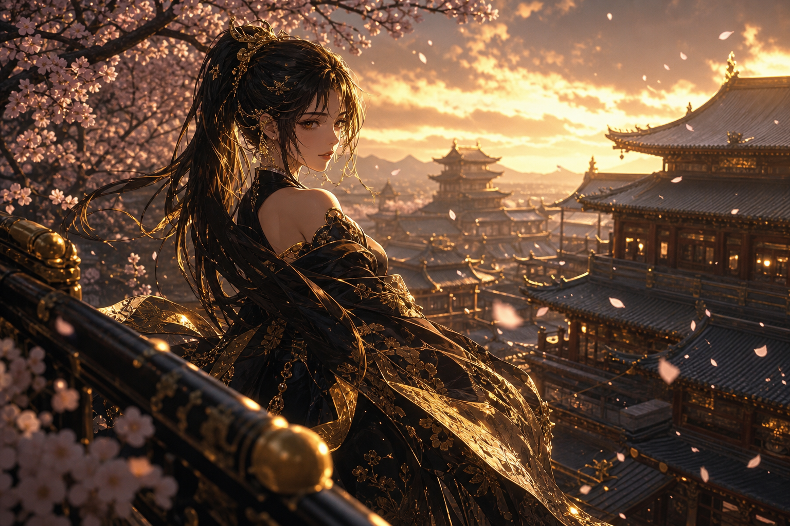 Adult Anime Heroine Under Cherry Blossoms, Safe For Work, Fully Clothed Anime Wallpaper  1 4K