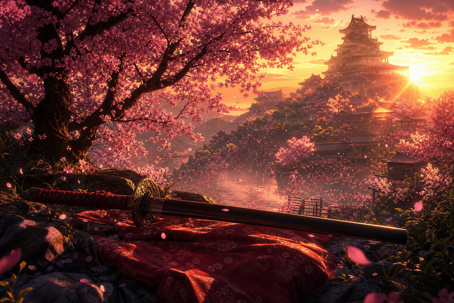 Adult Anime Heroine Under Cherry Blossoms, Safe For Work, Fully Clothed Anime Wallpaper 9 4K 13 4K Anime Wallpaper