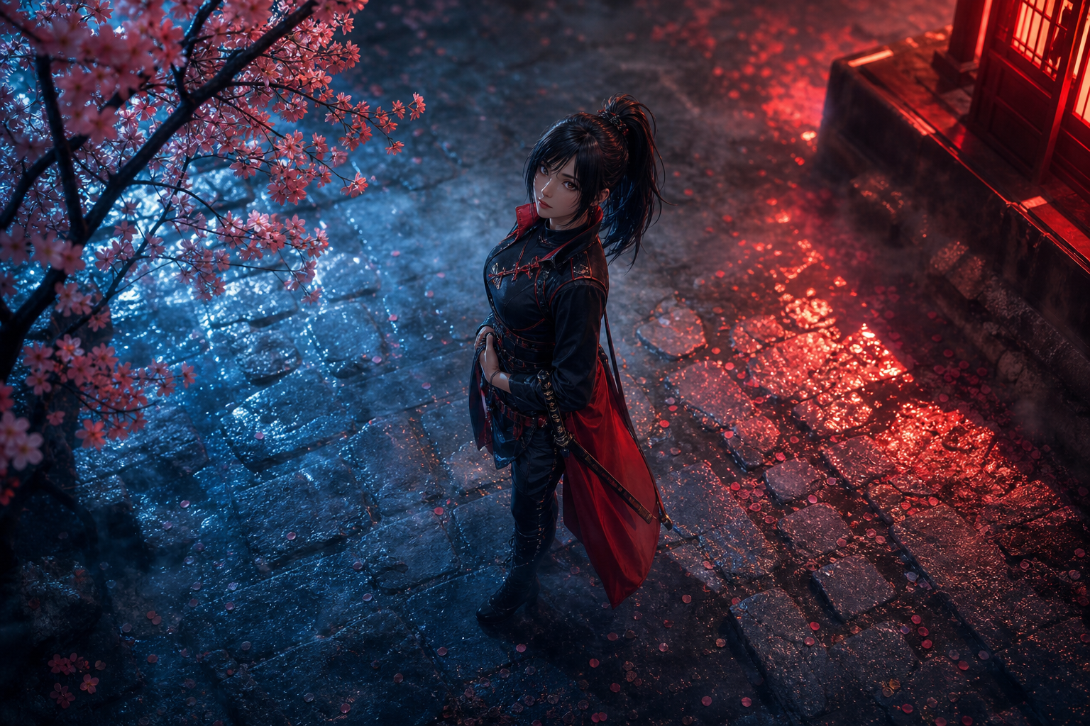 Adult Anime Heroine Under Cherry Blossoms, Safe For Work, Fully Clothed Anime Wallpaper  9 4K
