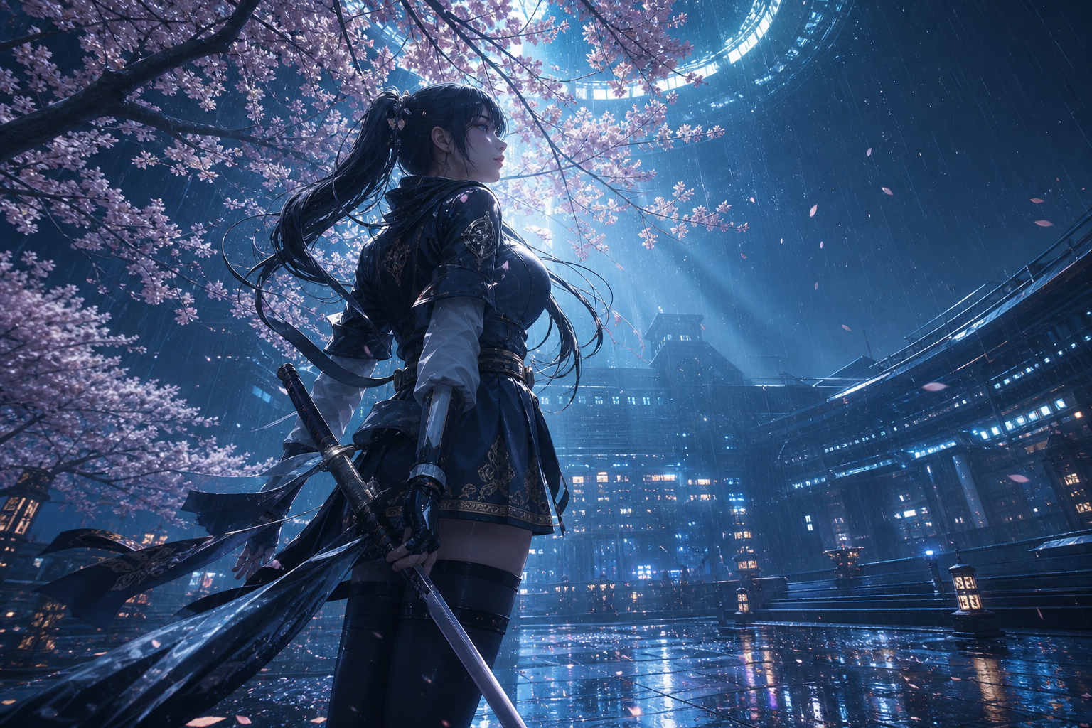Adult Anime Heroine Under Cherry Blossoms, Safe For Work, Fully Clothed Anime Wallpaper  9 4K