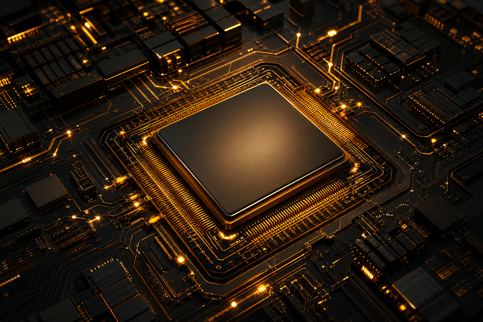AI Processor Chip Futuristic Render Electronics Wallpaper  8 4K