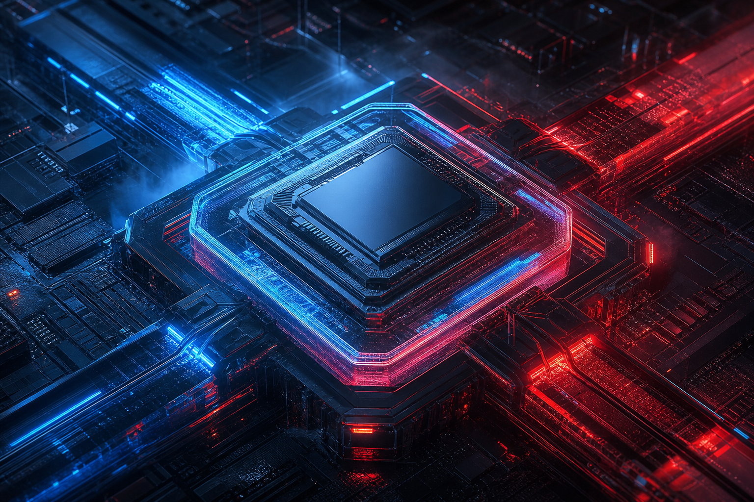AI Processor Chip Futuristic Render Electronics Wallpaper  8 4K