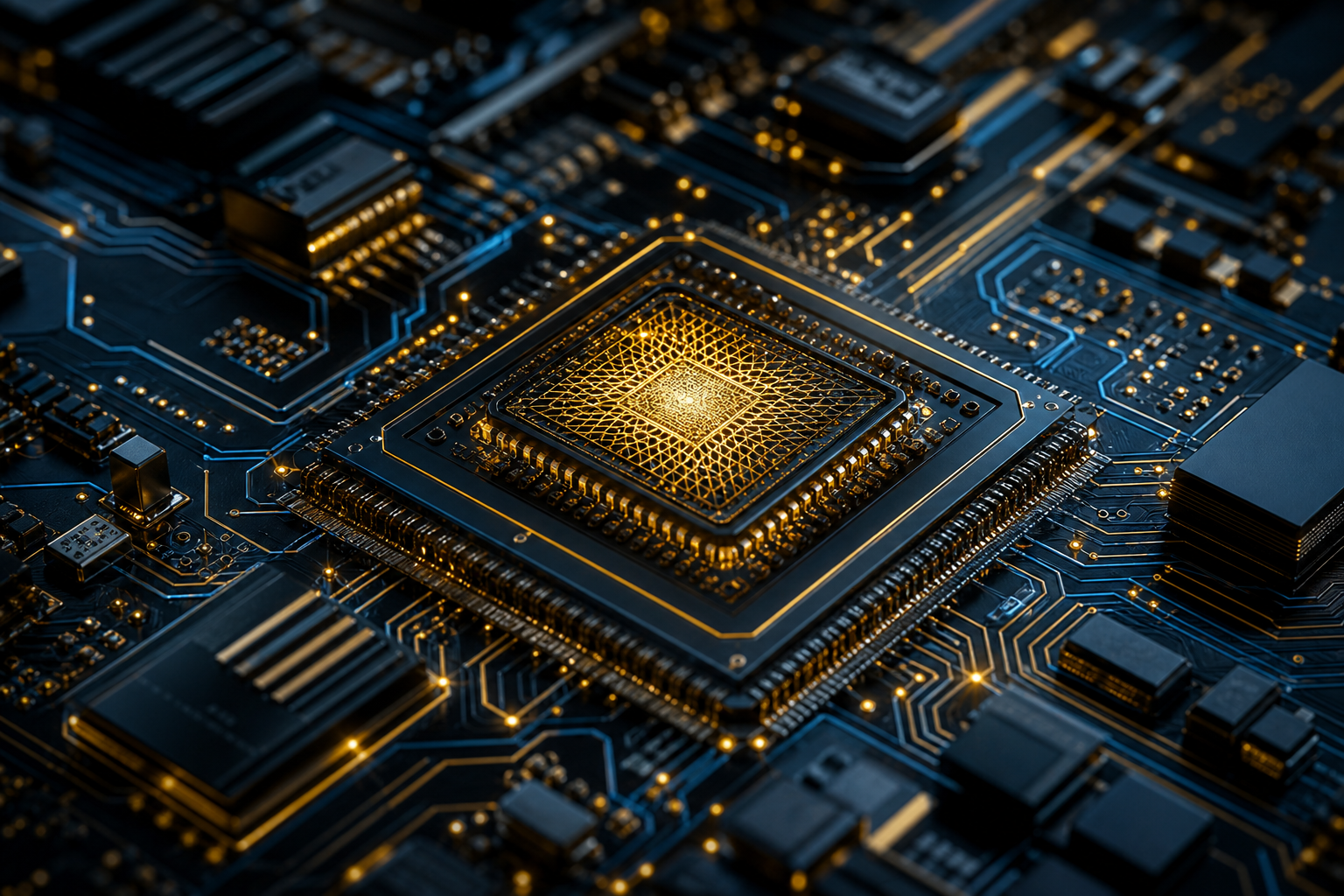 AI Processor Chip Futuristic Render Electronics Wallpaper  8 4K