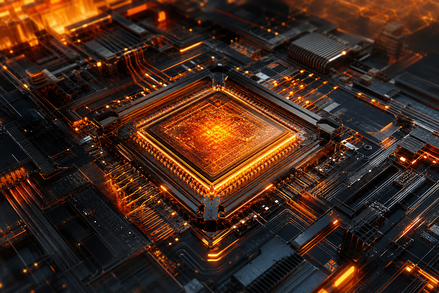 AI Processor Chip Futuristic Render Electronics Wallpaper  8 4K
