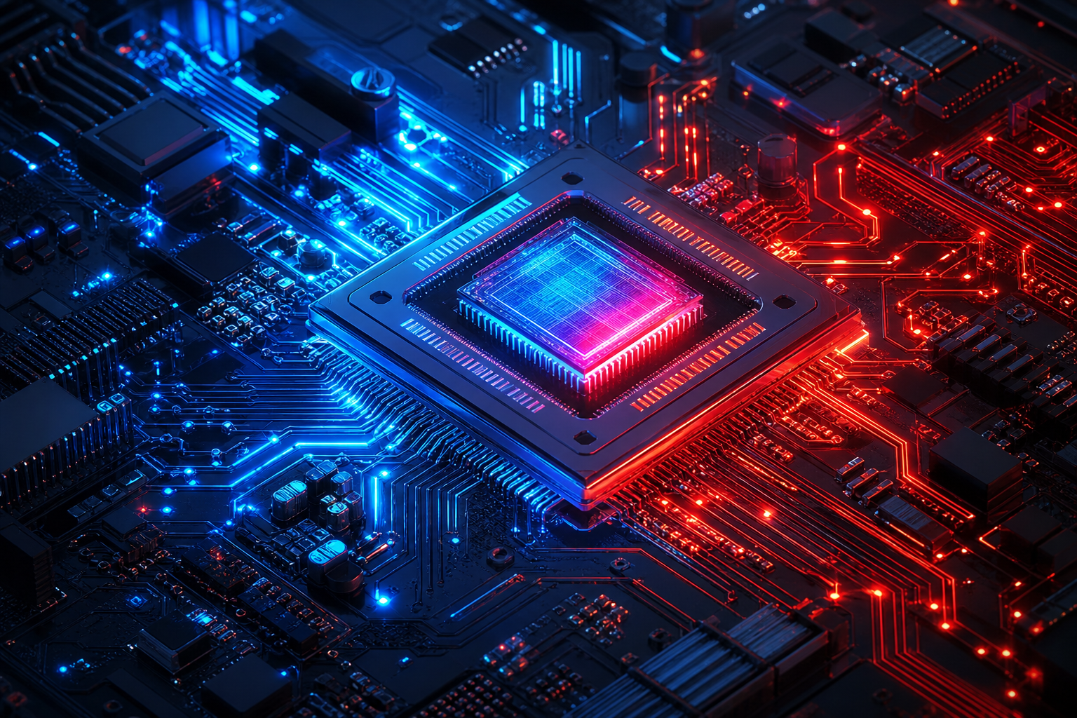 AI Processor Chip Futuristic Render Electronics Wallpaper  8 4K