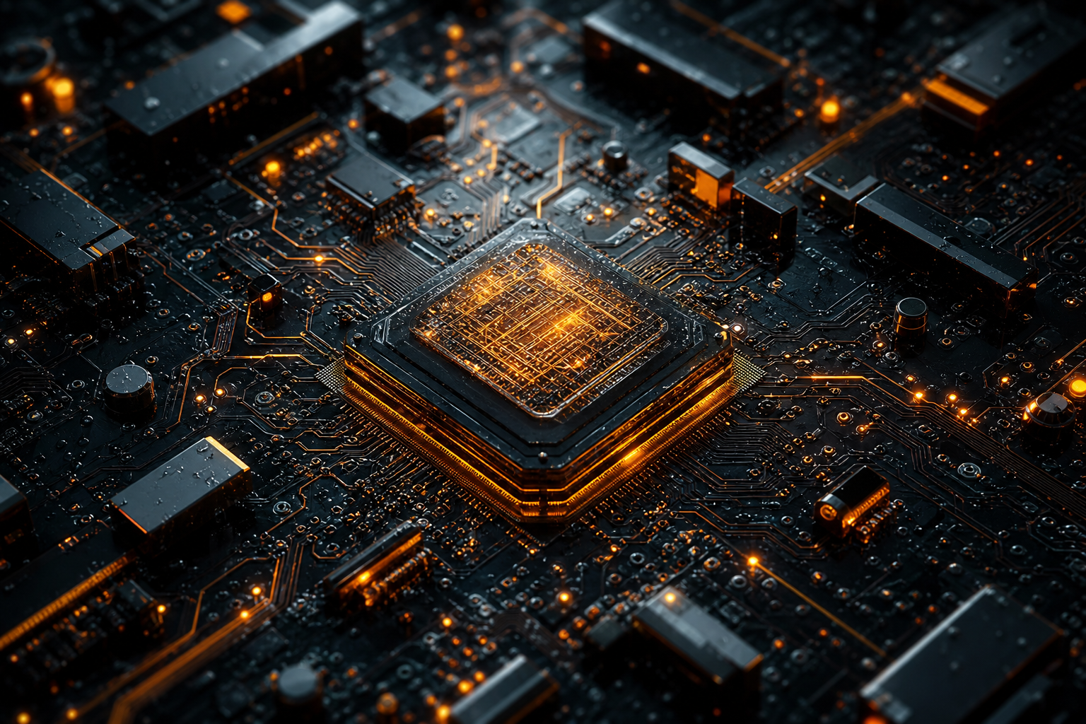 AI Processor Chip Futuristic Render Electronics Wallpaper  8 4K