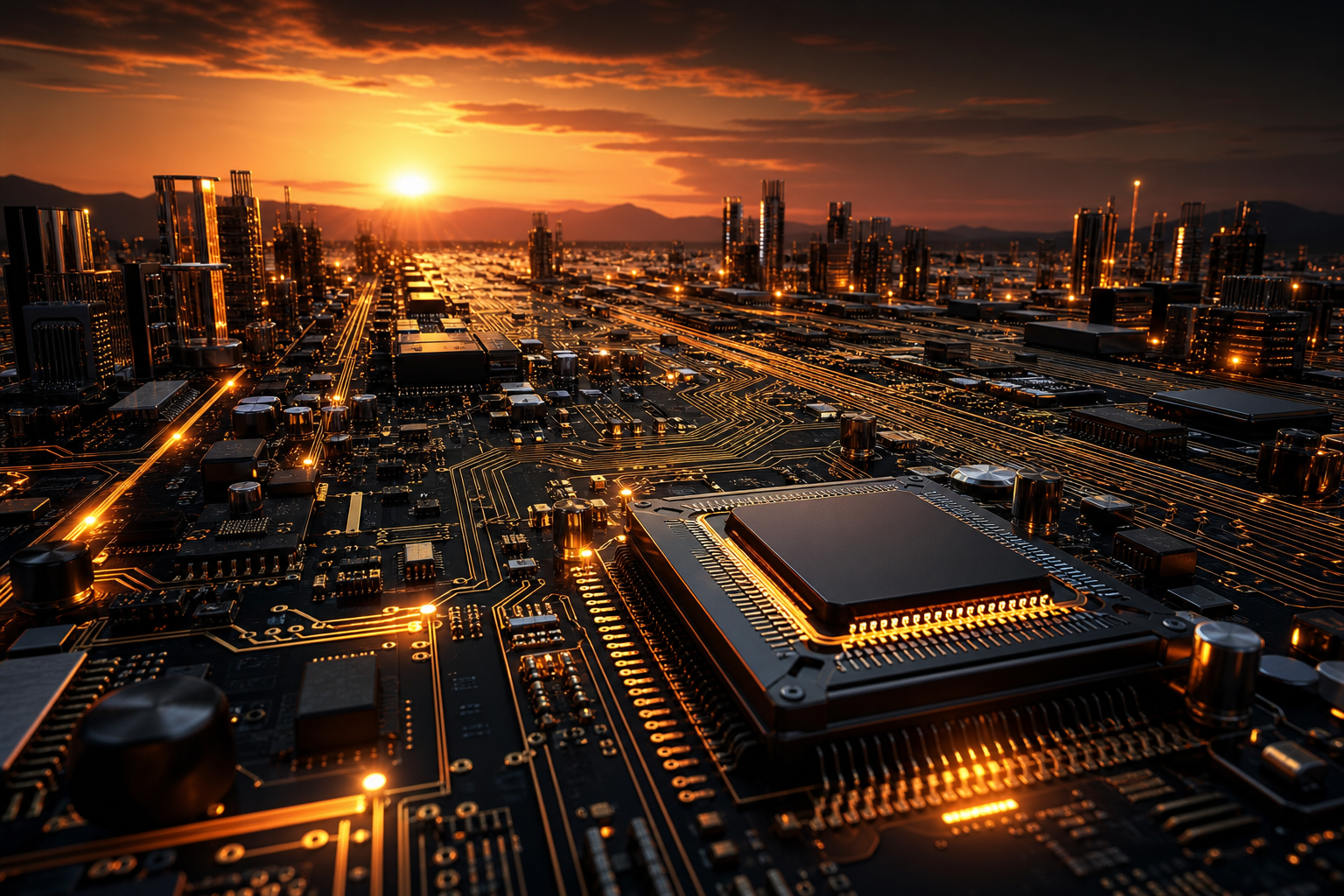 AI Processor Chip Futuristic Render Electronics Wallpaper  8 4K