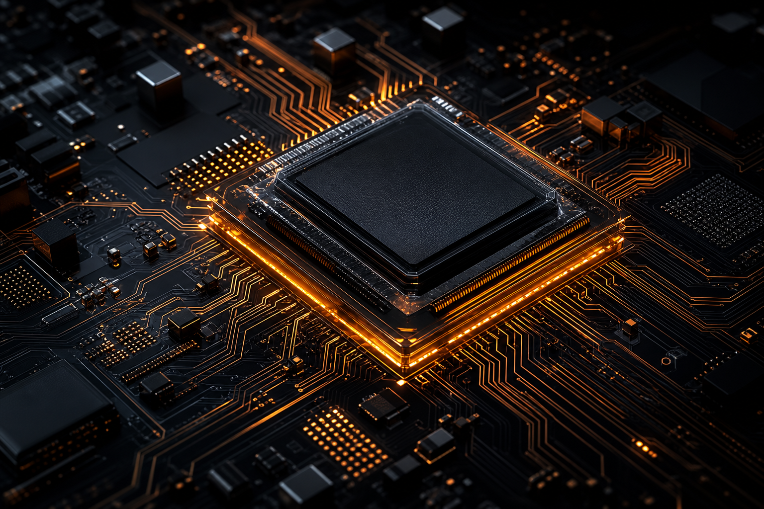 AI Processor Chip Futuristic Render Electronics Wallpaper  8 4K