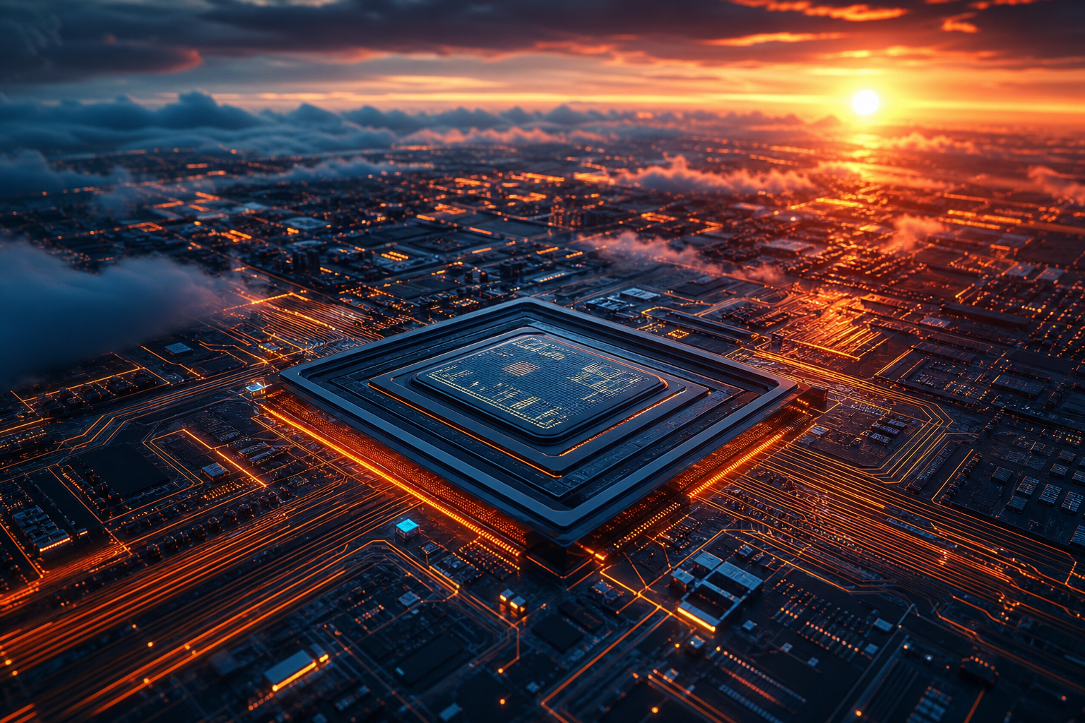AI Processor Chip Futuristic Render Electronics Wallpaper  8 4K