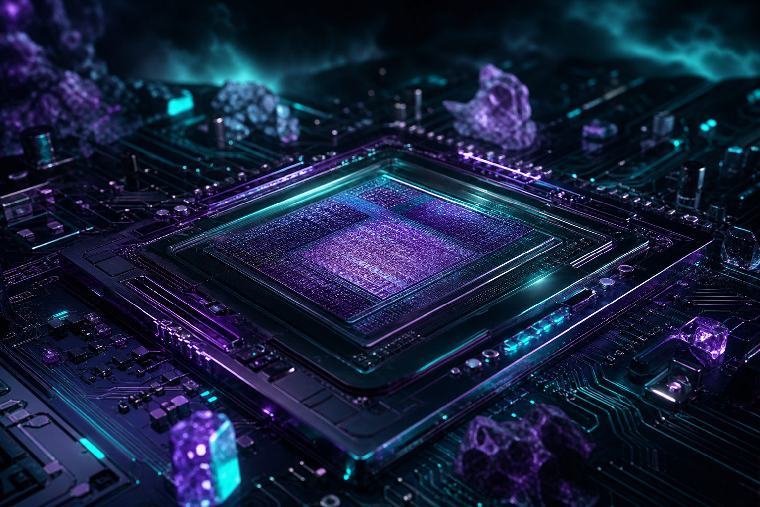 AI Processor Chip Futuristic Render Electronics Wallpaper  8 4K