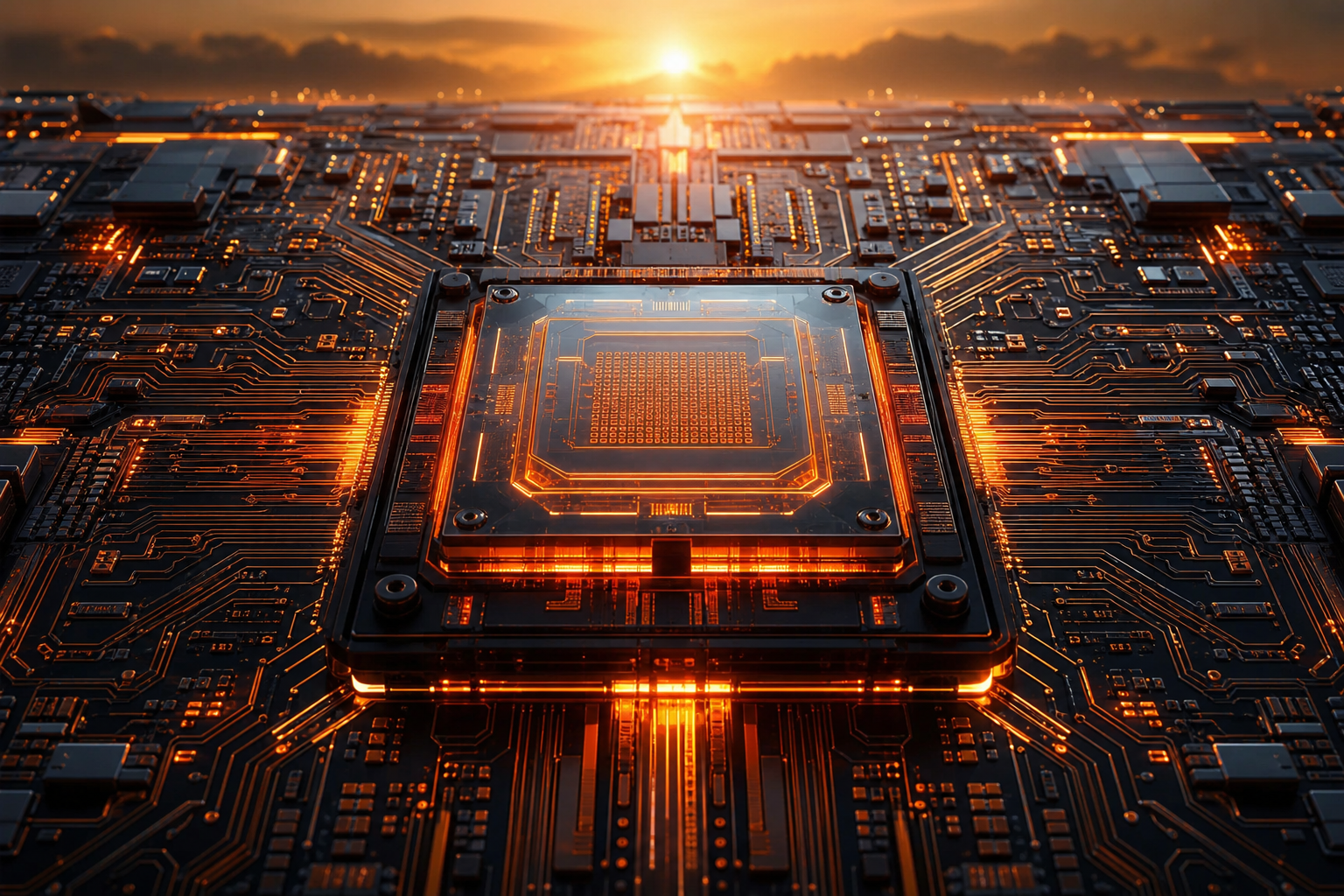 AI Processor Chip Futuristic Render Electronics Wallpaper  8 4K