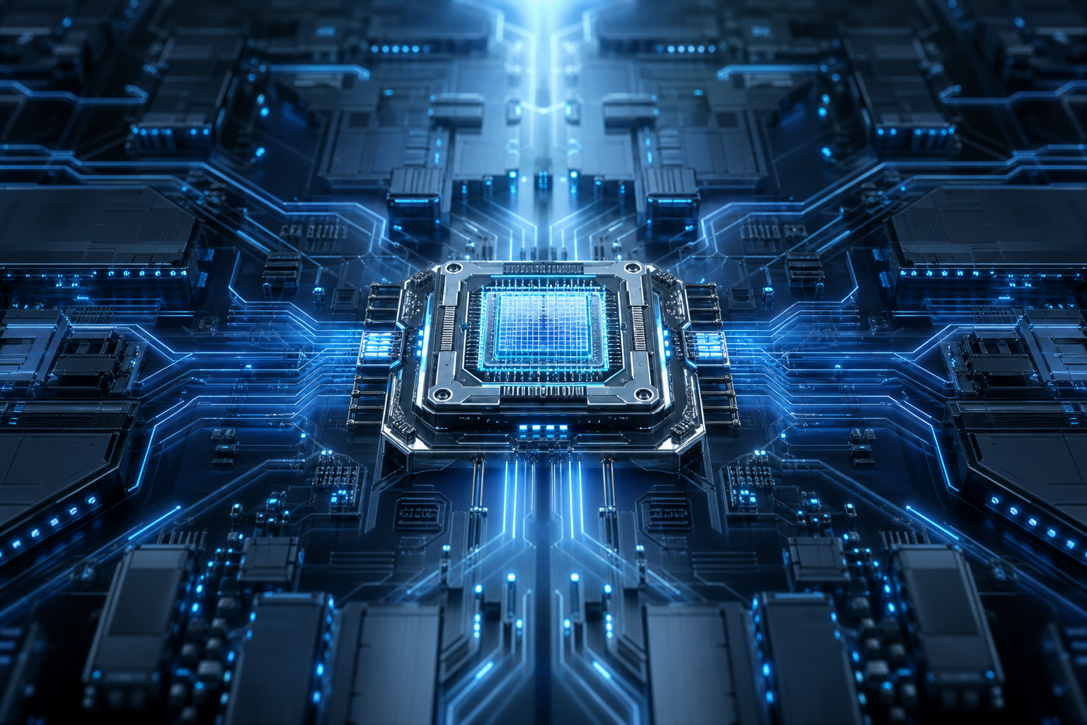 AI Processor Chip Futuristic Render Electronics Wallpaper  8 4K