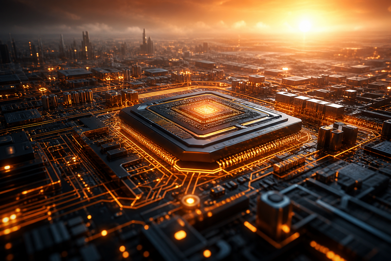 AI Processor Chip Futuristic Render Electronics Wallpaper  8 4K
