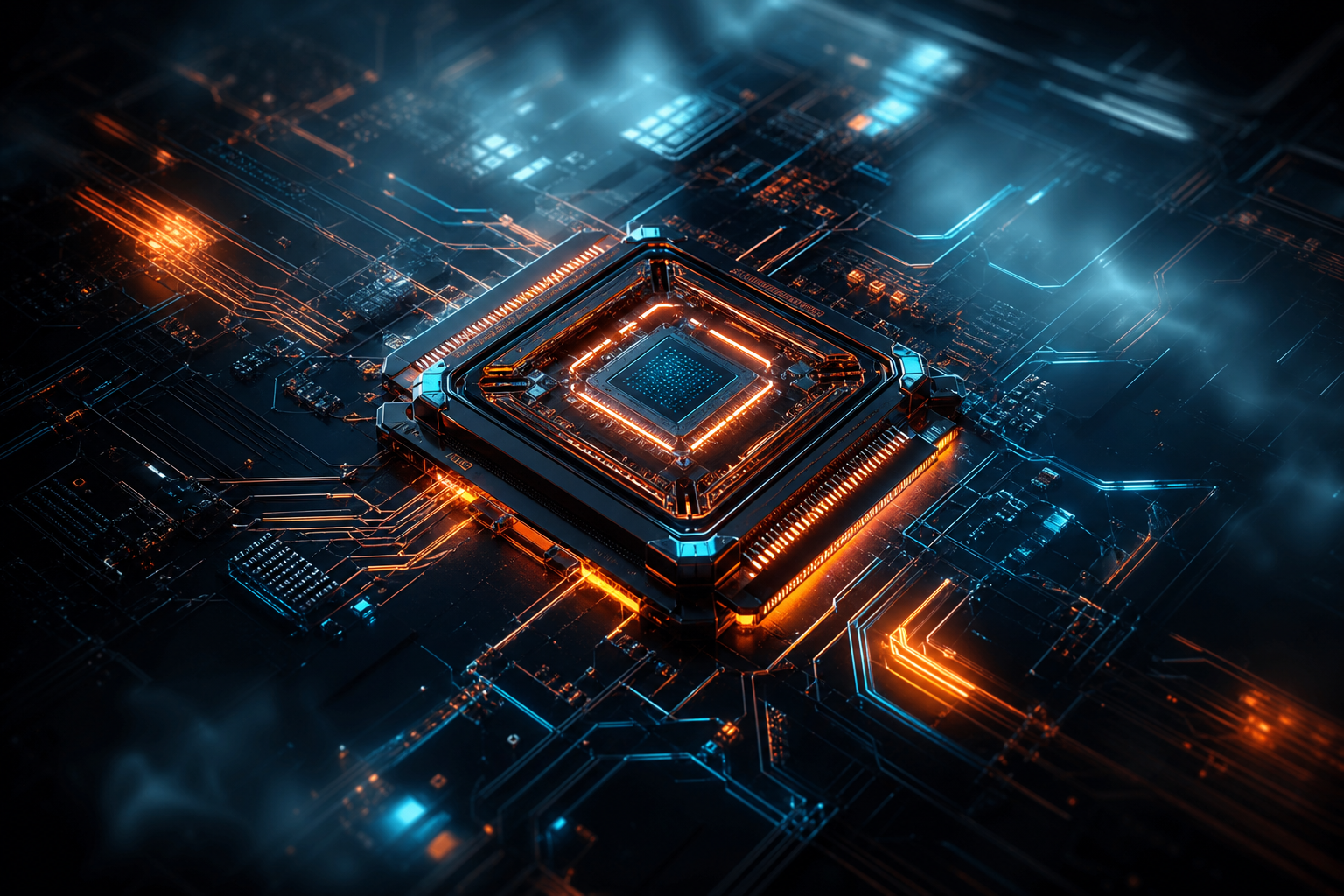 AI Processor Chip Futuristic Render Electronics Wallpaper  8 4K
