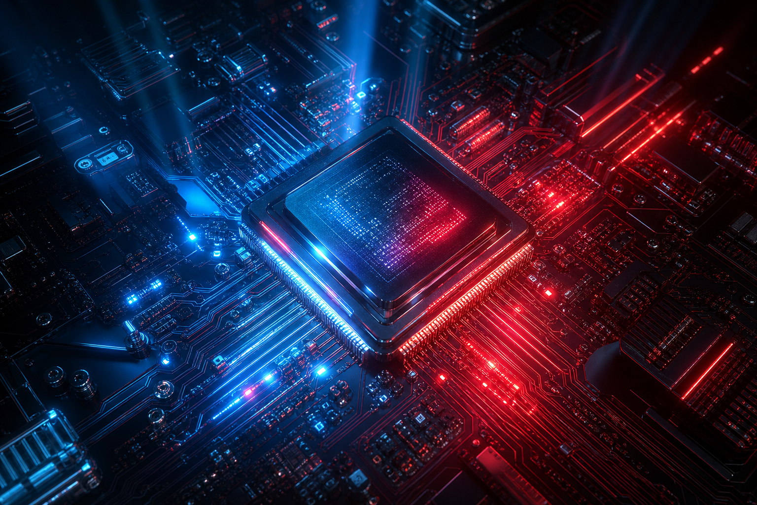 AI Processor Chip Futuristic Render Electronics Wallpaper  8 4K