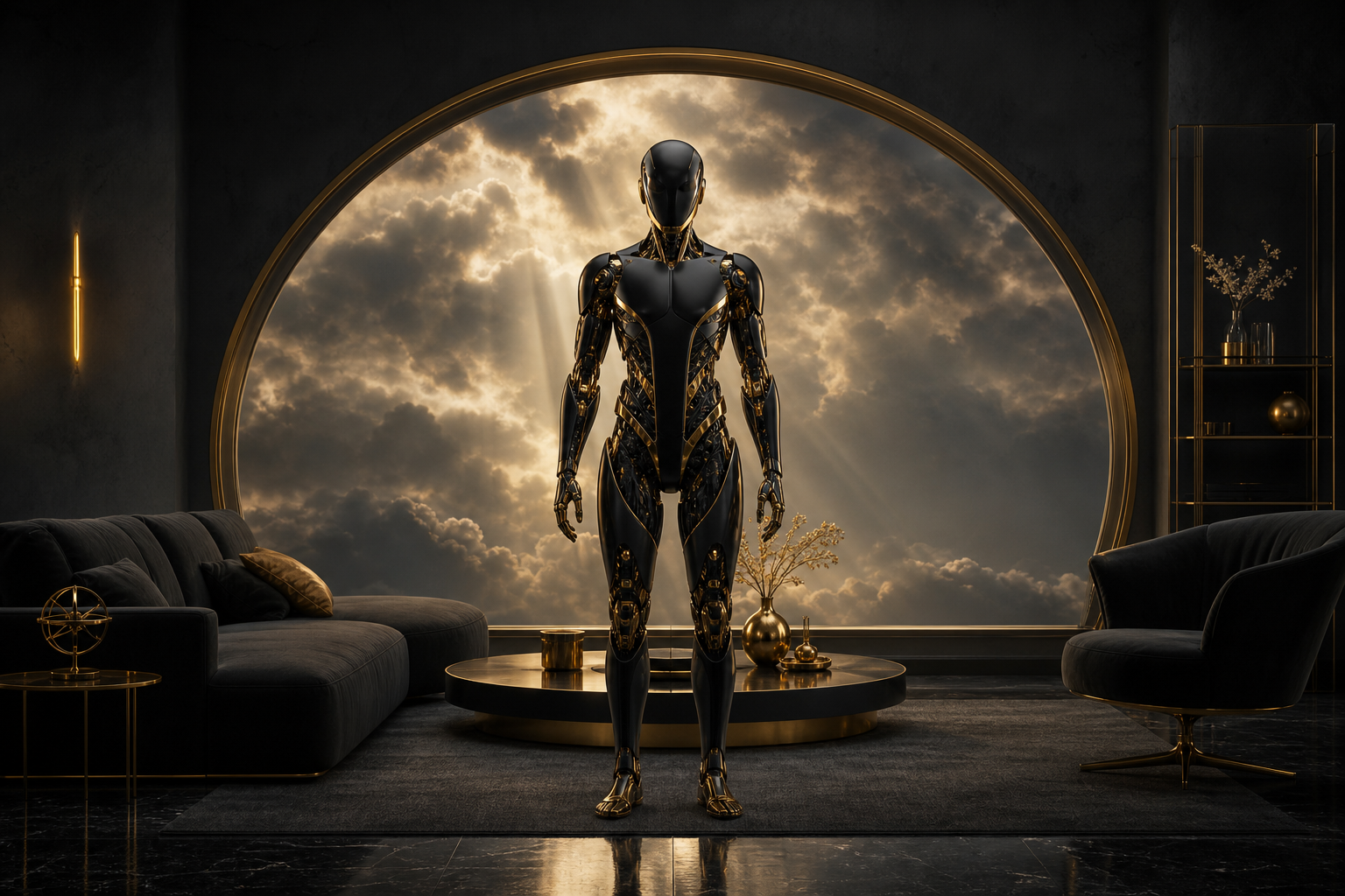 AI Robot Assistant In Modern Home Robots Wallpaper  8 4K
