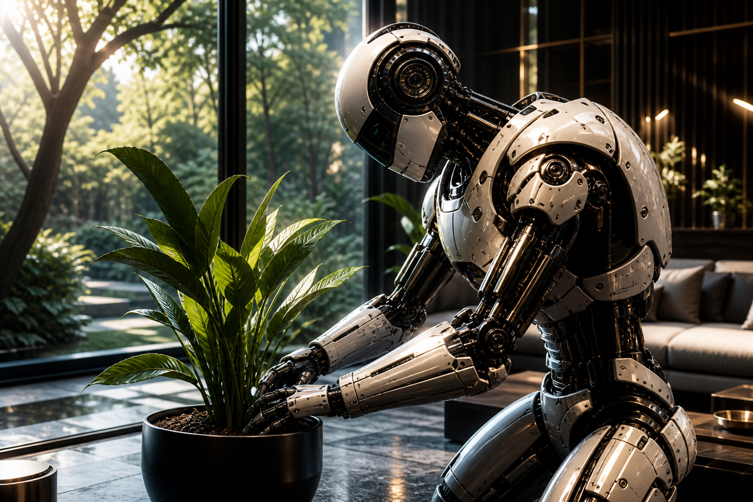 AI Robot Assistant In Modern Home Robots Wallpaper  8 4K