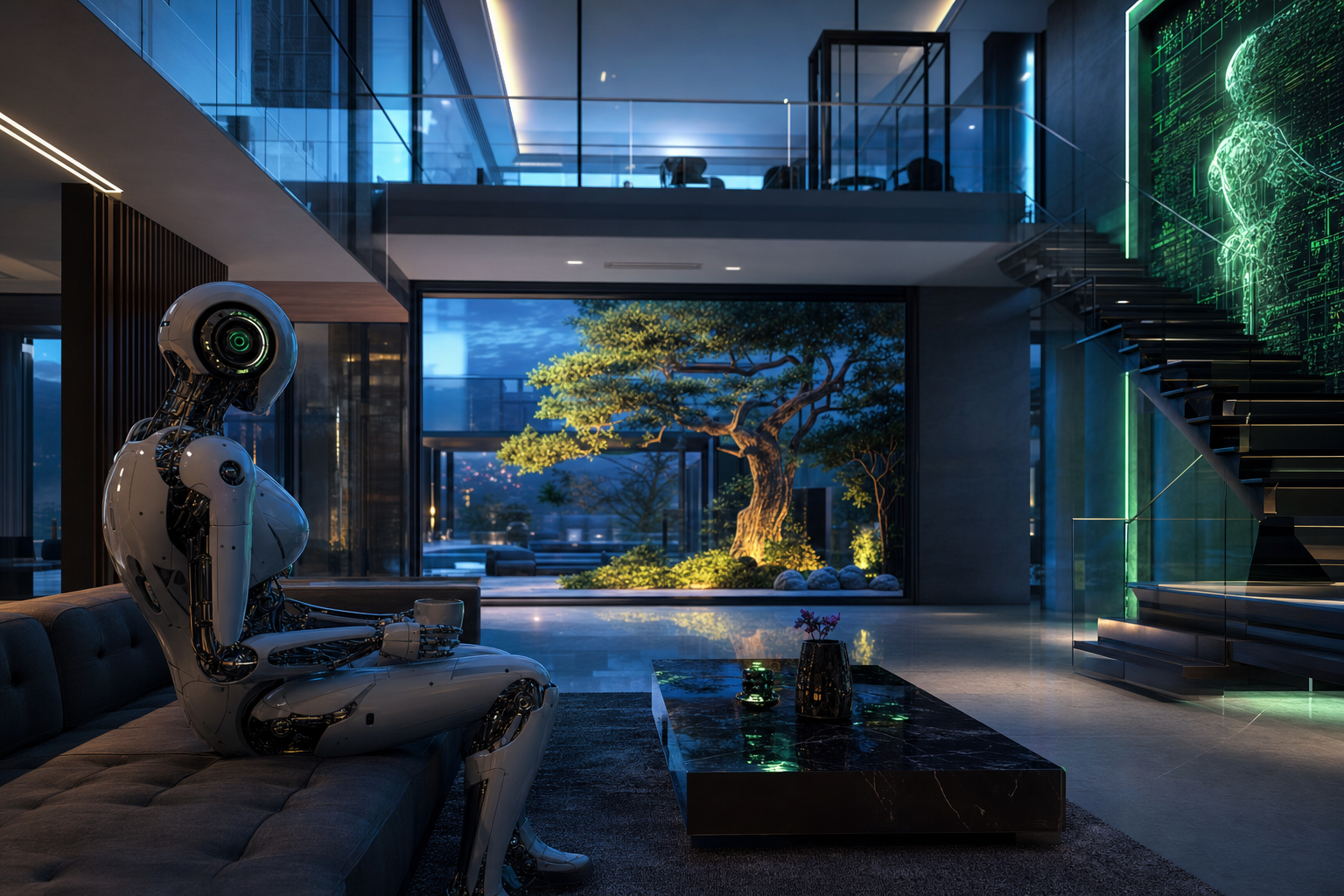 AI Robot Assistant In Modern Home Robots Wallpaper  8 4K