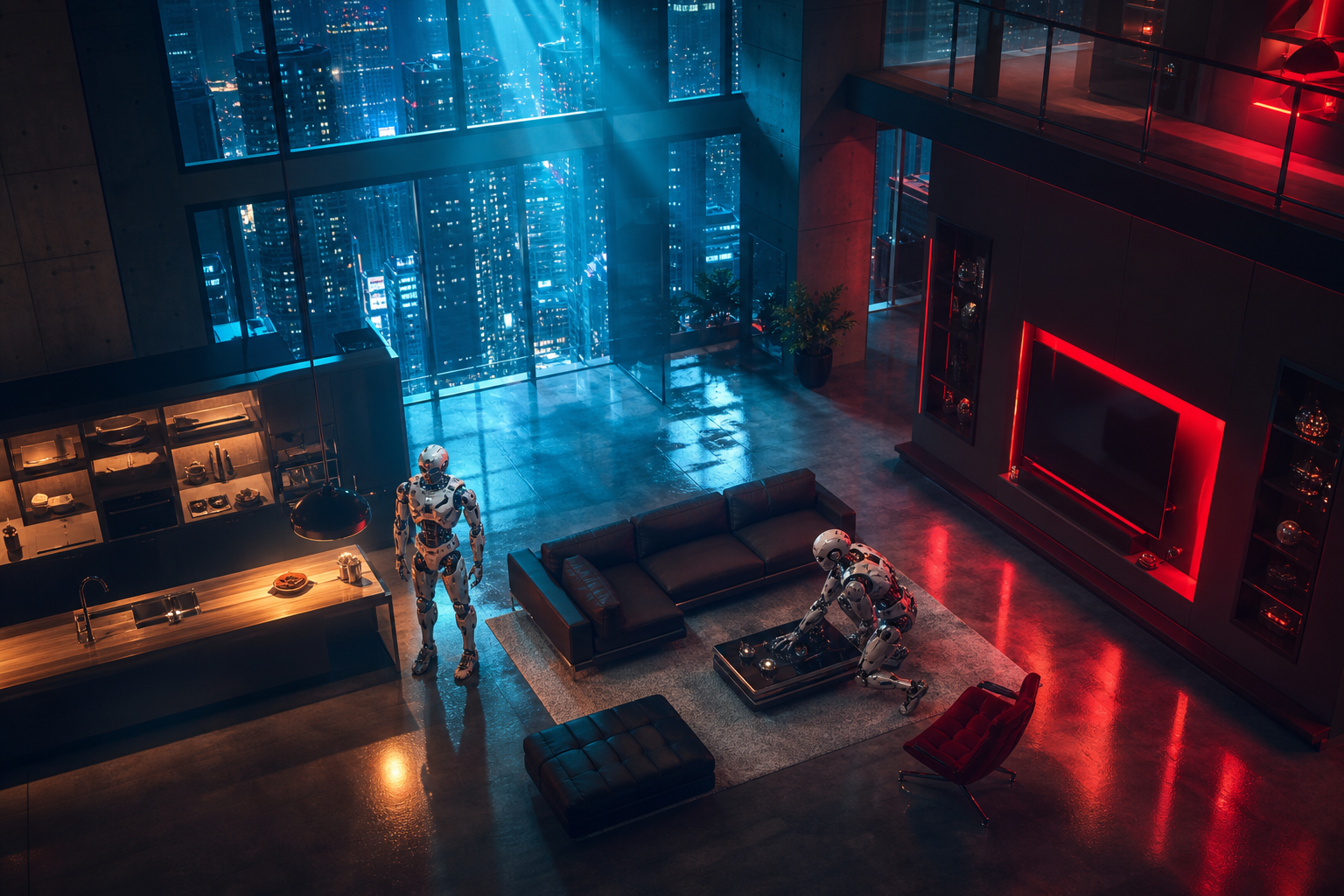 AI Robot Assistant In Modern Home Robots Wallpaper  8 4K