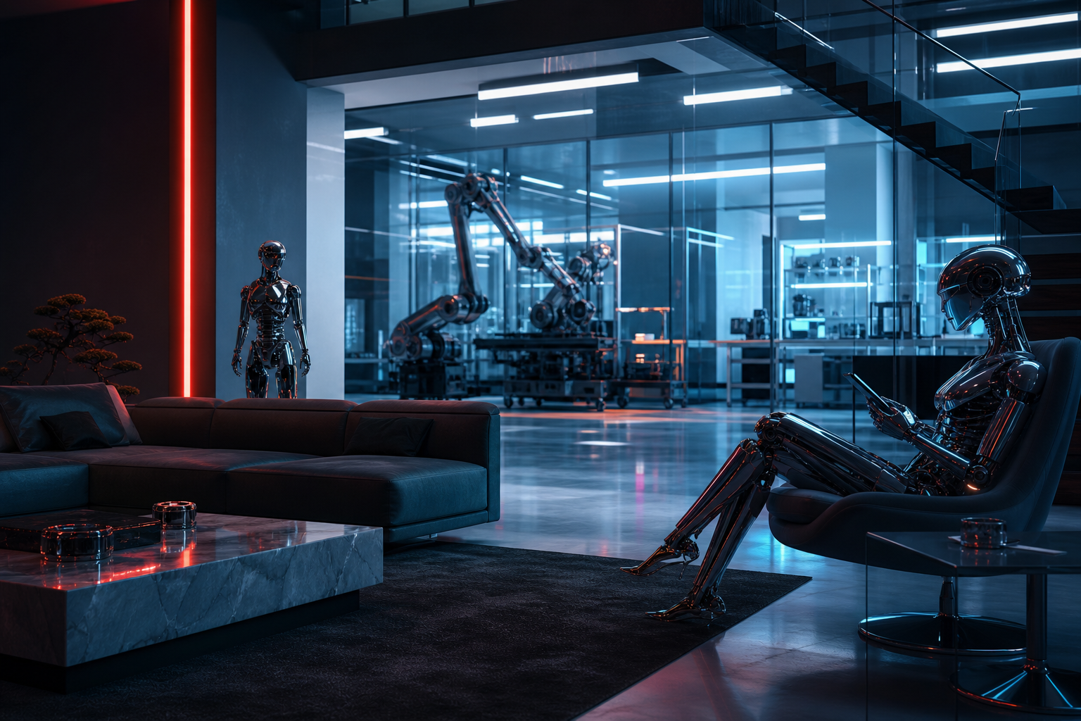 AI Robot Assistant In Modern Home Robots Wallpaper  8 4K