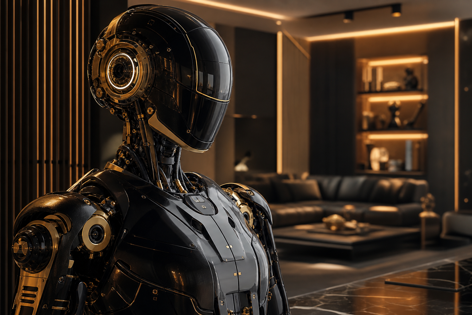 AI Robot Assistant In Modern Home Robots Wallpaper  8 4K