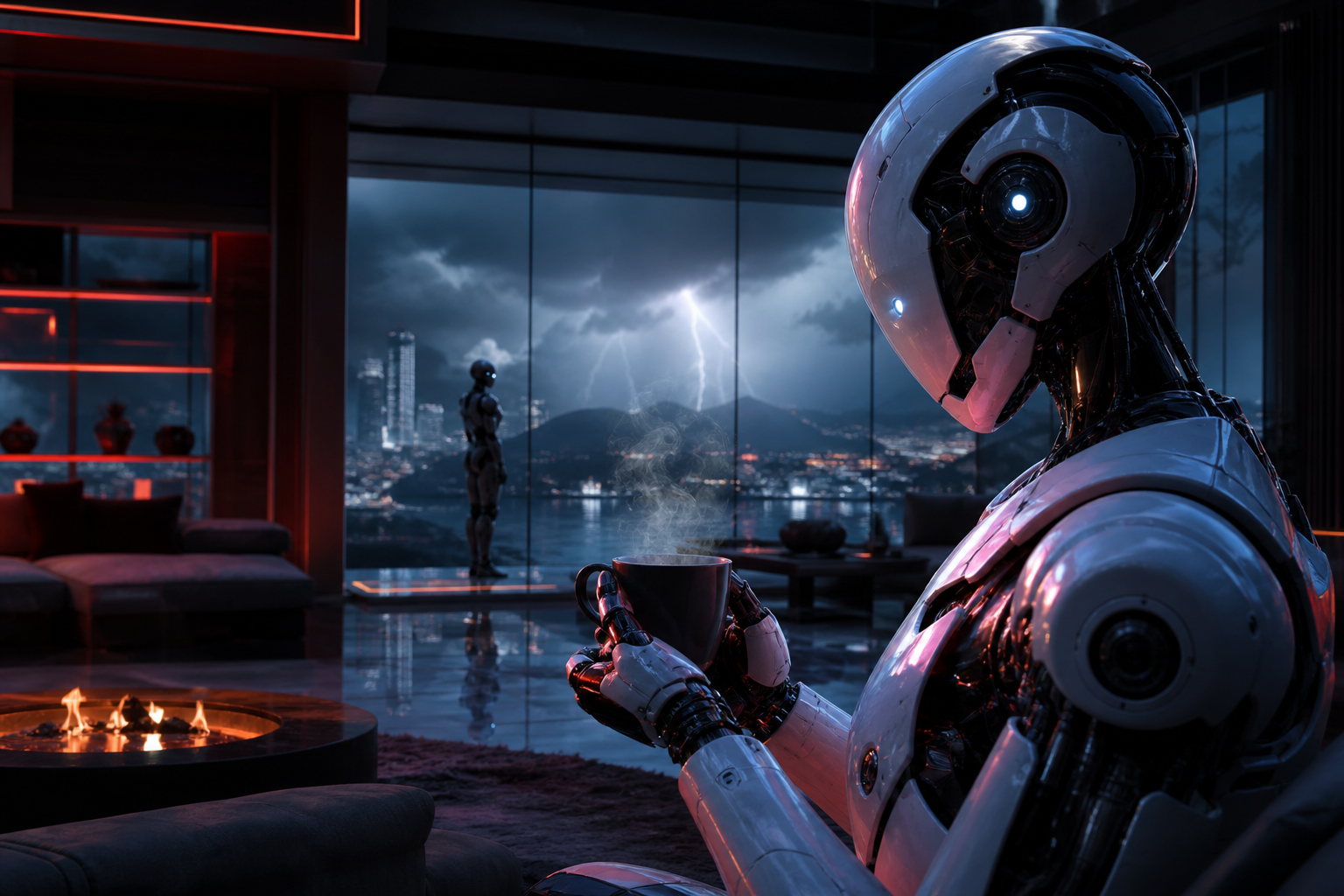 AI Robot Assistant In Modern Home Robots Wallpaper  8 4K