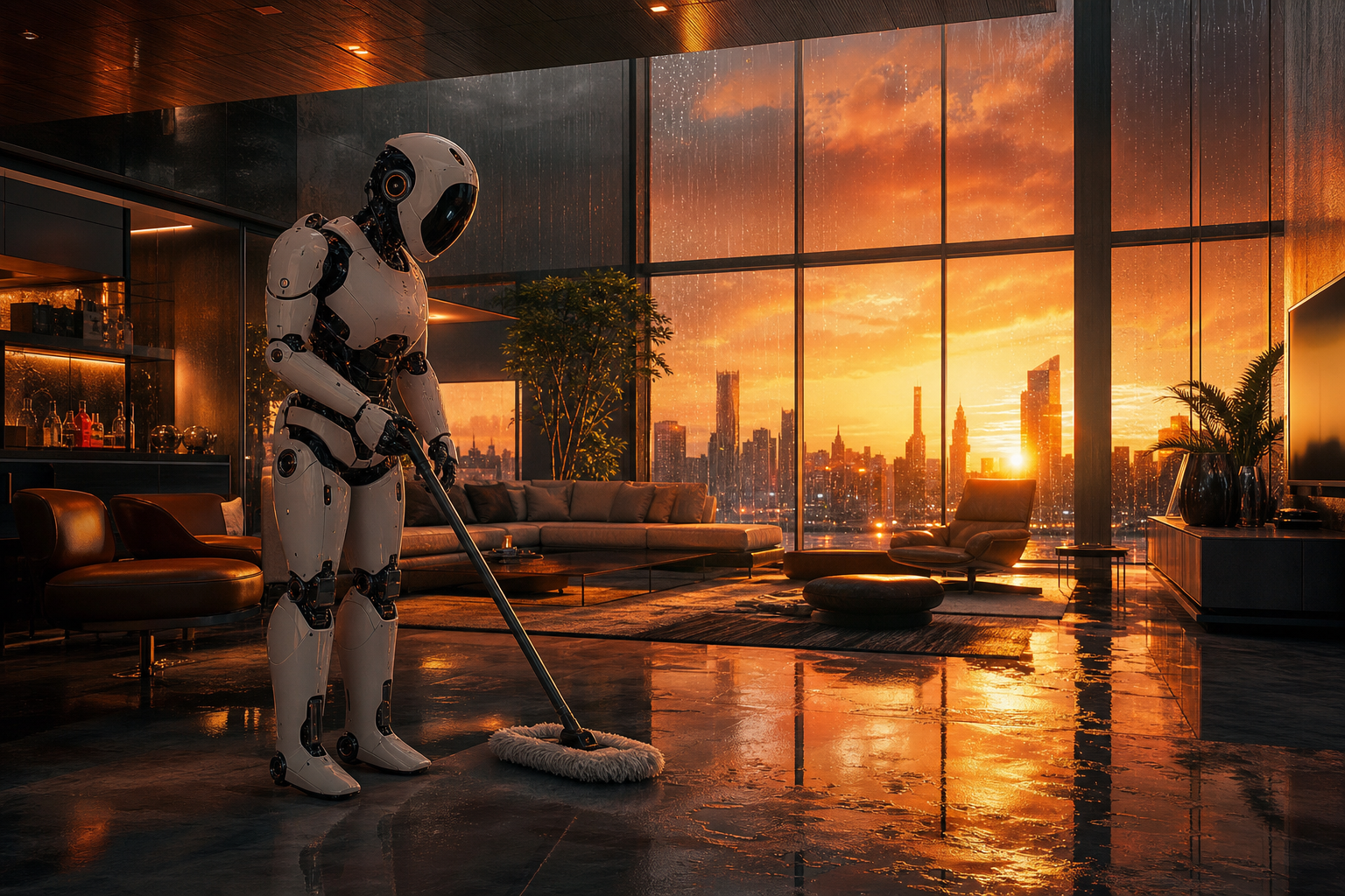 AI Robot Assistant In Modern Home Robots Wallpaper  8 4K