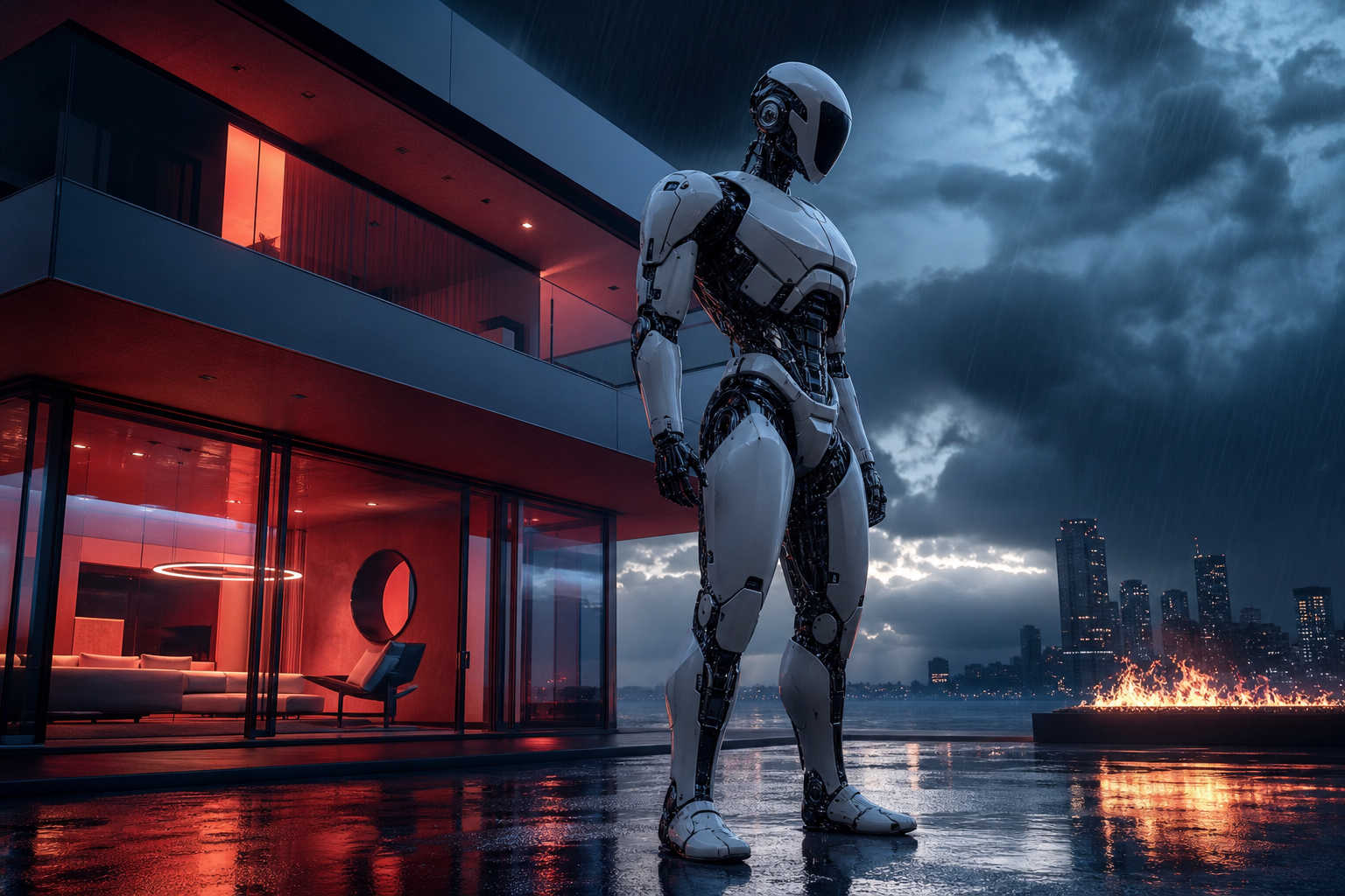 AI Robot Assistant In Modern Home Robots Wallpaper  8 4K
