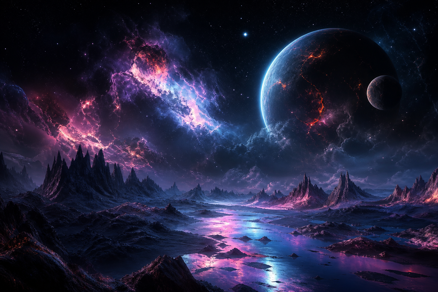 Alien Planet Landscape Space Wallpaper 7 4K 11 4K Space Wallpaper