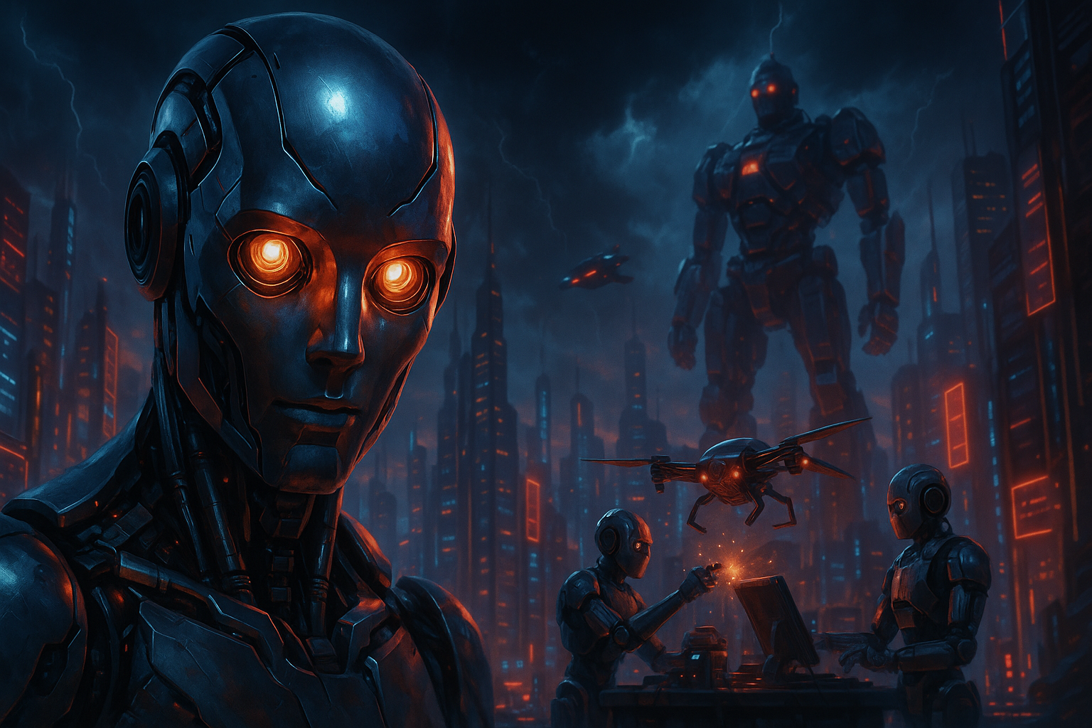 Android Face Closeup With Glowing Eyes Robots Wallpaper 13 4K 4K Robots Wallpaper