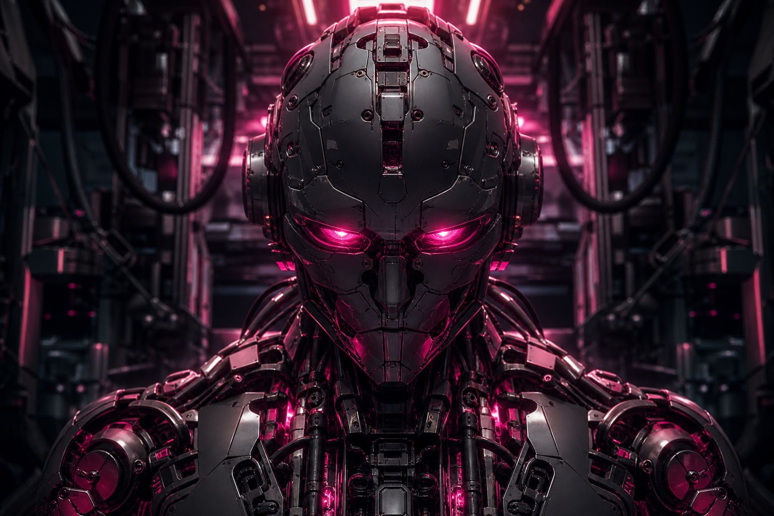 Android Face Closeup With Glowing Eyes Robots Wallpaper  5 4K