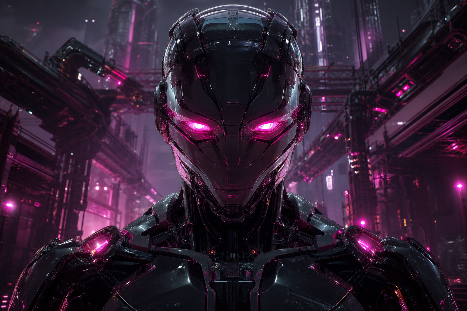 Android Face Closeup With Glowing Eyes Robots Wallpaper  5 4K