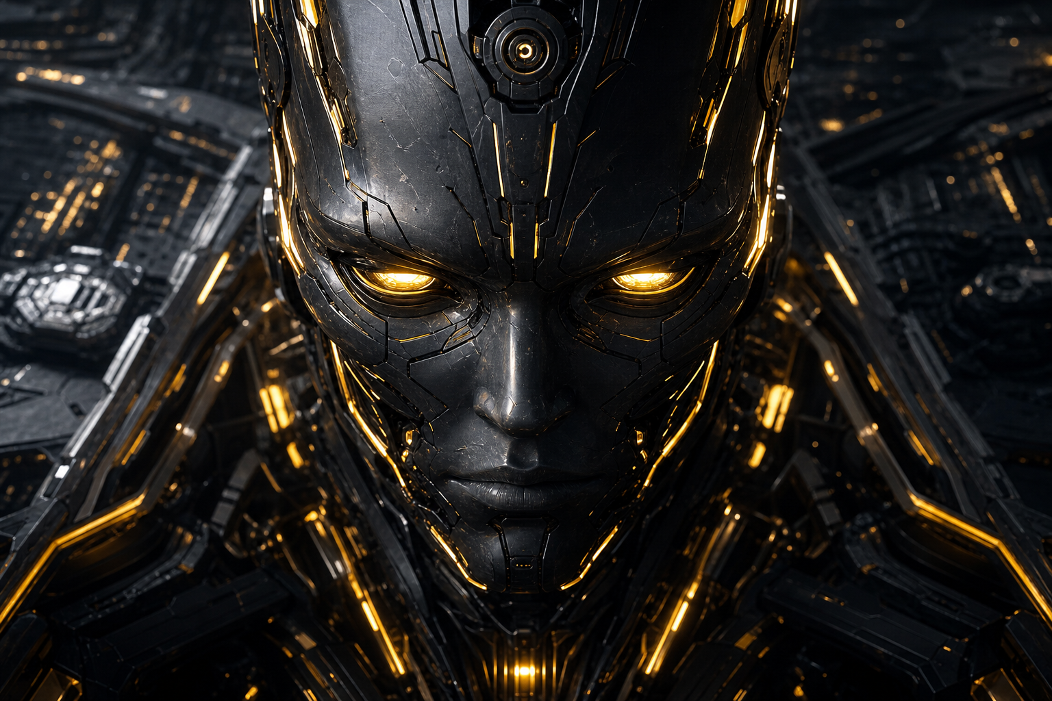 Android Face Closeup With Glowing Eyes Robots Wallpaper  5 4K