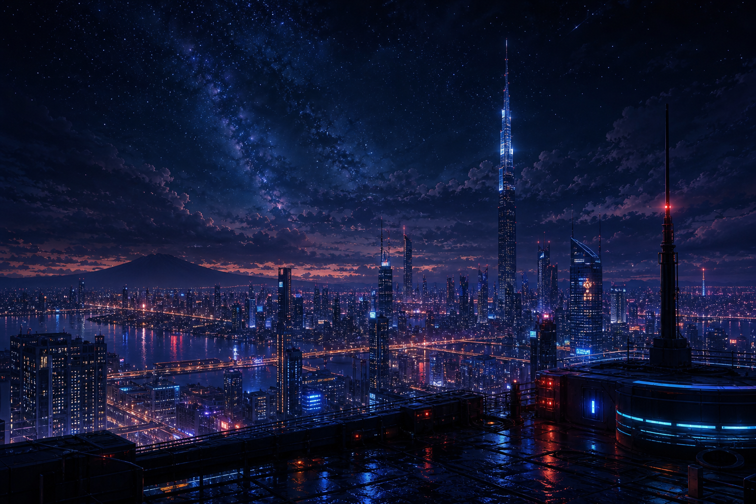 Anime City Rooftop Sunset Scene, Safe For Work, No Minors Anime Wallpaper  14 4K