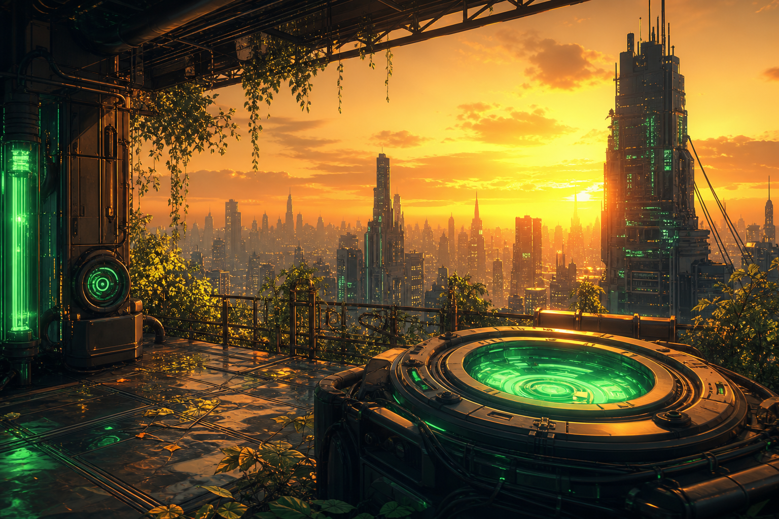 Anime City Rooftop Sunset Scene, Safe For Work, No Minors Anime Wallpaper  14 4K