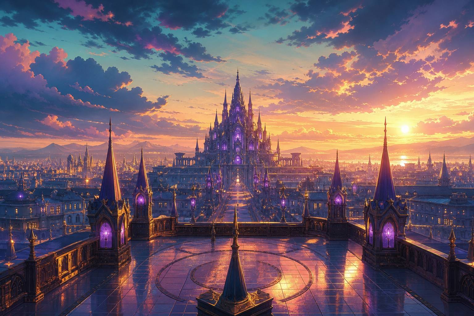 Anime City Rooftop Sunset Scene, Safe For Work, No Minors Anime Wallpaper  22 4K