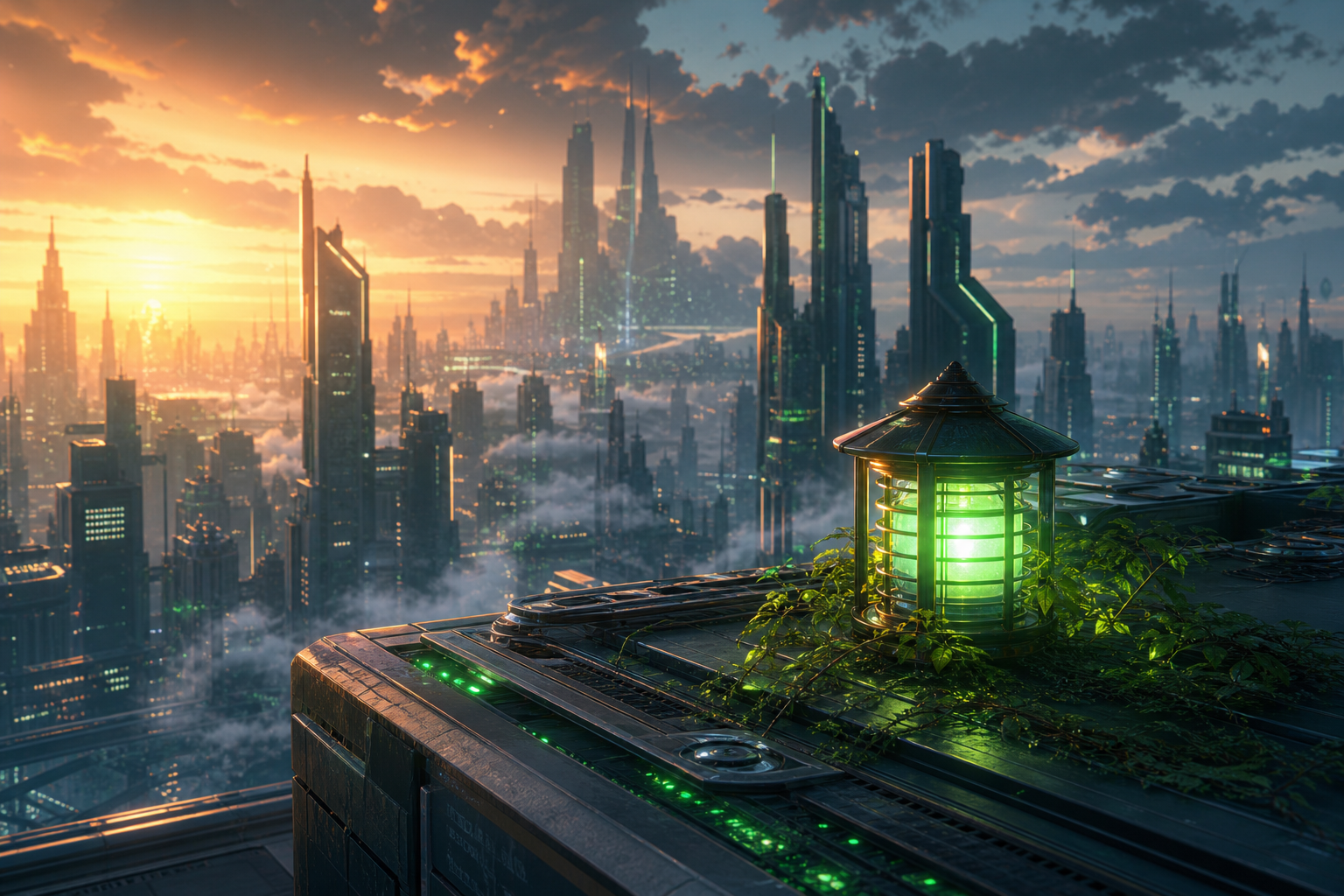 Anime City Rooftop Sunset Scene, Safe For Work, No Minors Anime Wallpaper  6 4K
