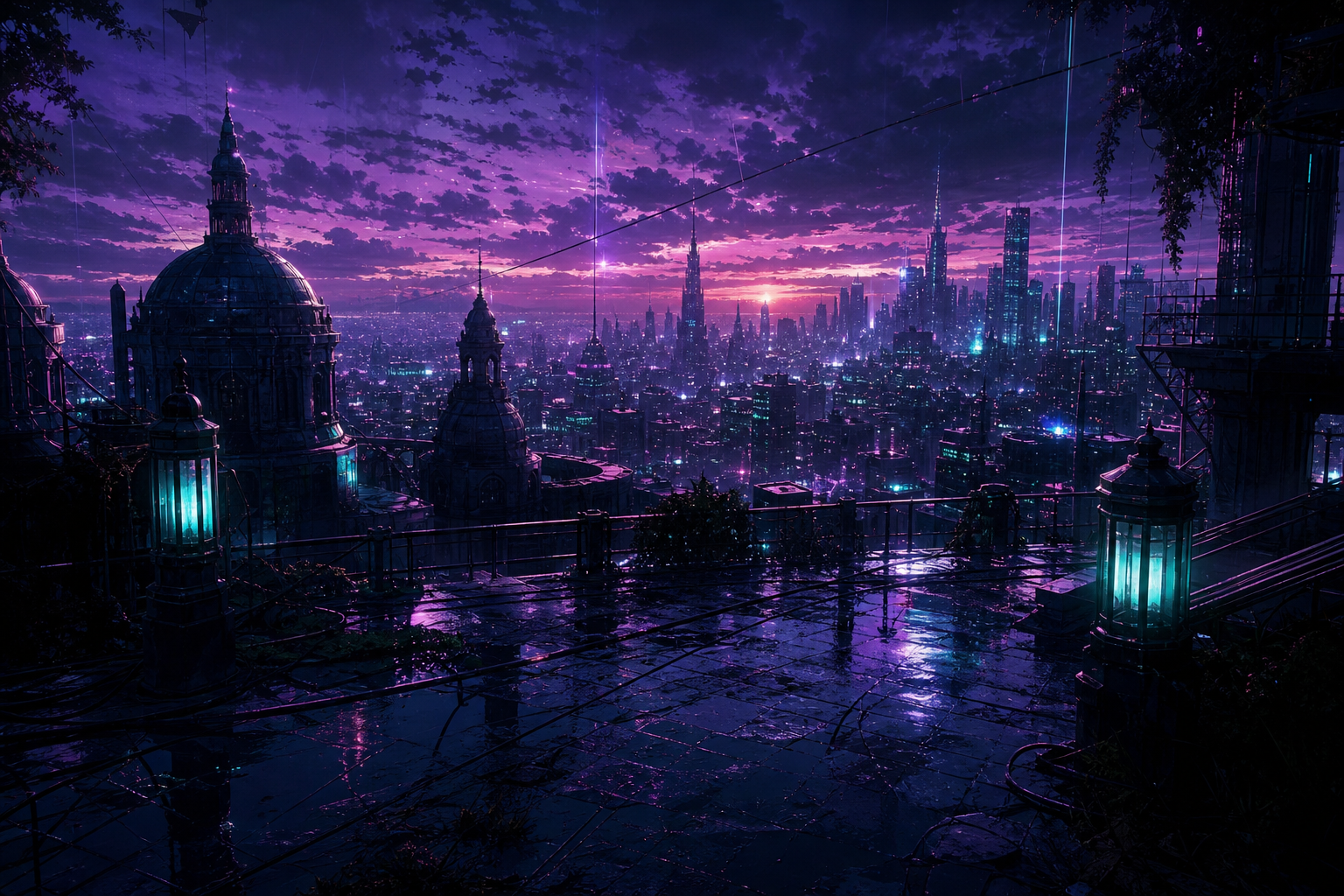 Anime City Rooftop Sunset Scene, Safe For Work, No Minors Anime Wallpaper 6 4K 14 4K Anime Wallpaper