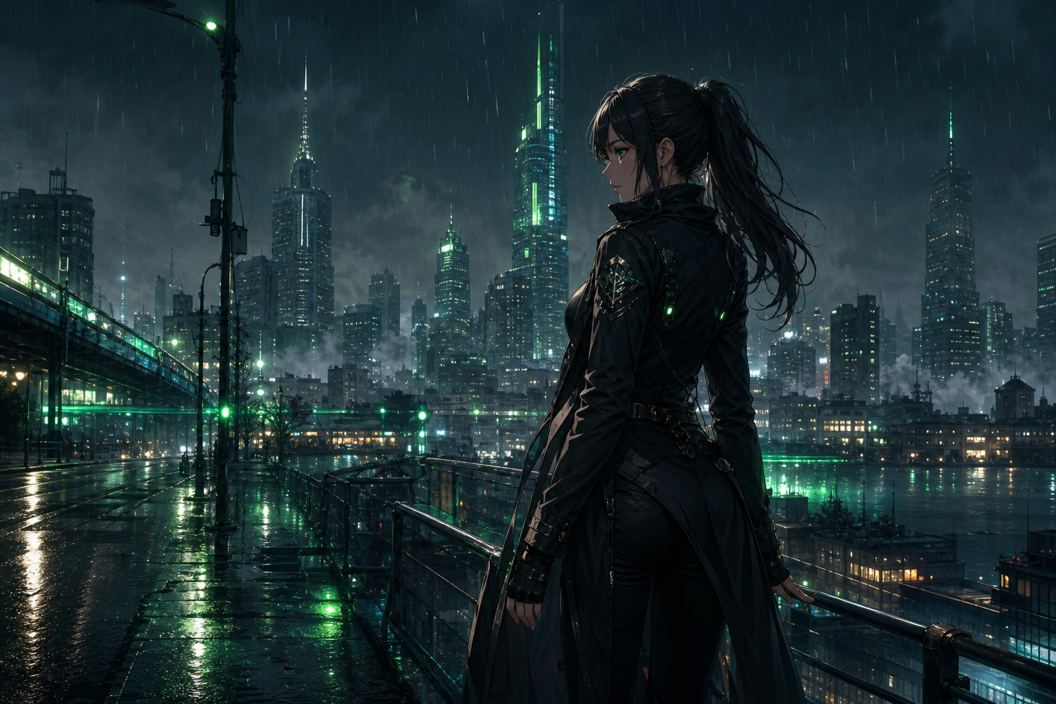 Anime City Street In Rain At Night Anime Wallpaper  11 4K