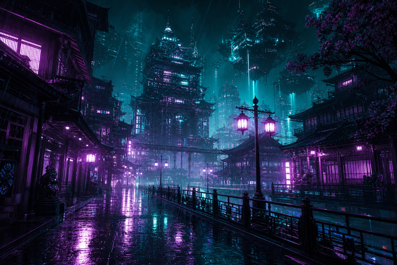 Anime City Street In Rain At Night Anime Wallpaper  11 4K