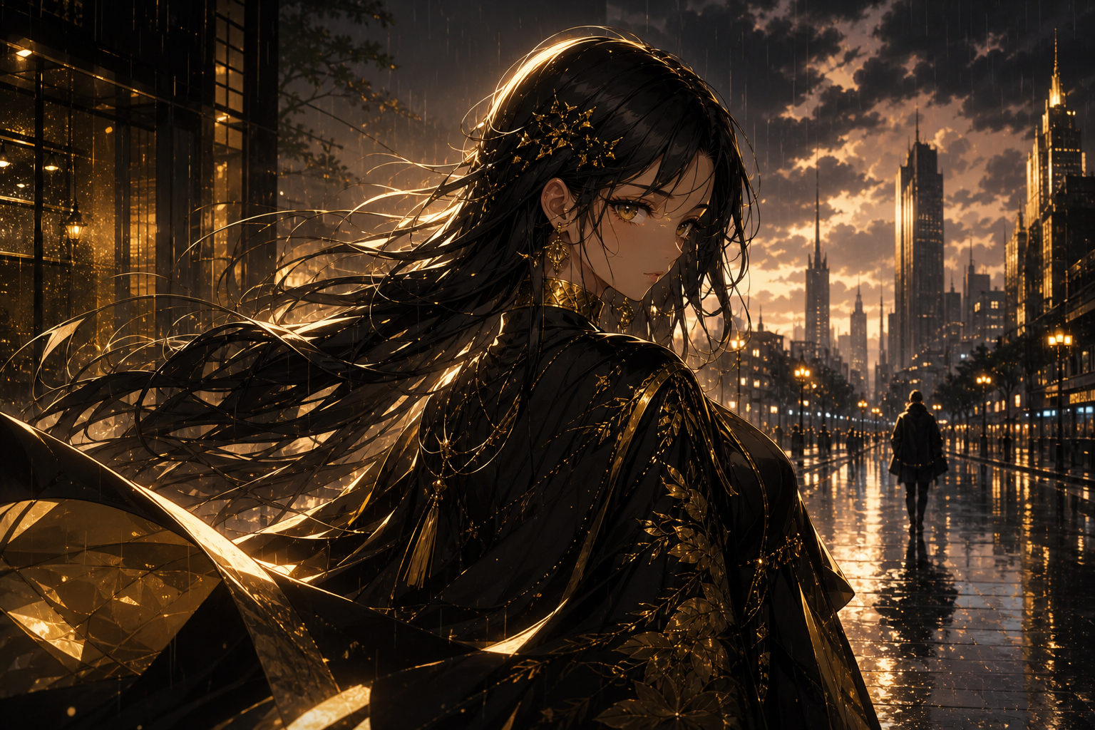 Anime City Street In Rain At Night Anime Wallpaper  11 4K
