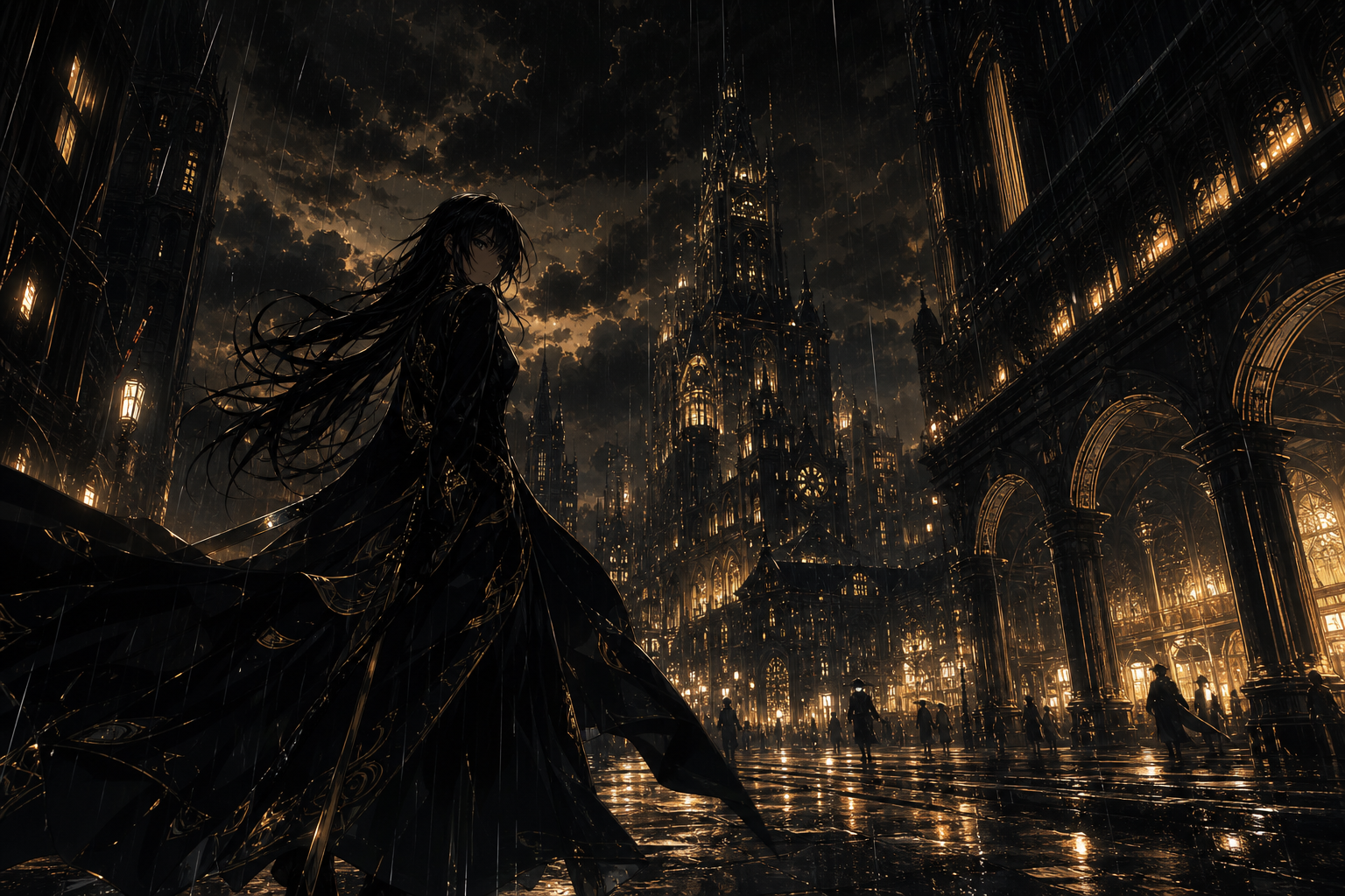 Anime City Street In Rain At Night Anime Wallpaper  11 4K