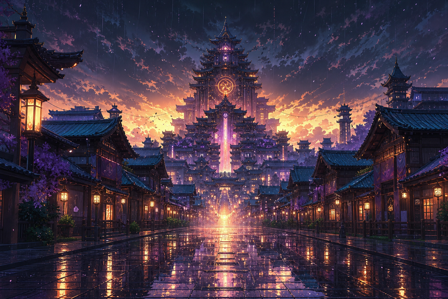 Anime City Street In Rain At Night Anime Wallpaper  19 4K
