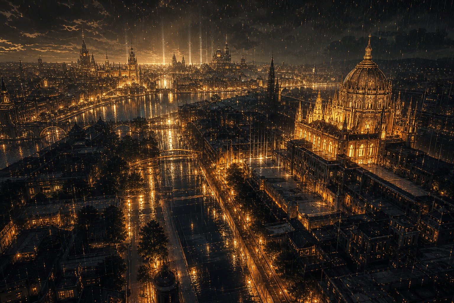 Anime City Street In Rain At Night Anime Wallpaper  19 4K